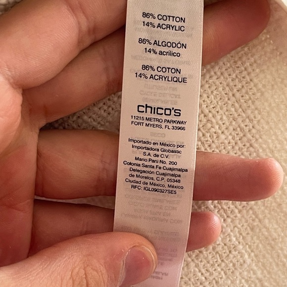 Chicos white Drape-Front Crop Jacket size 2 - Picture 5 of 6